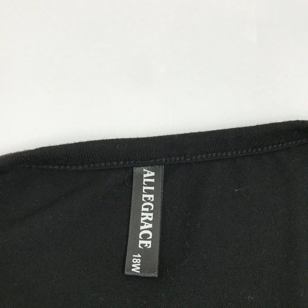 Striped Sleeve Black Women's Top - Picture 3 of 5